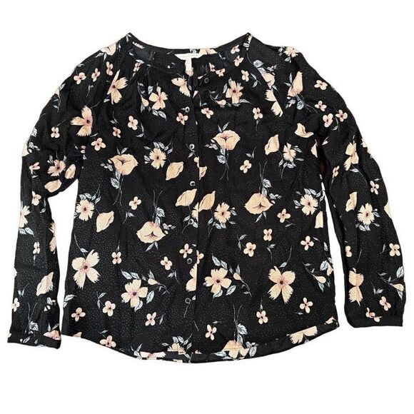 NWOT Rebecca Taylor Black Floral Jacquard Daniella Silk Blouse Size 2 Small - Picture 5 of 16